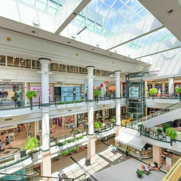 Promotional space near mall entrance